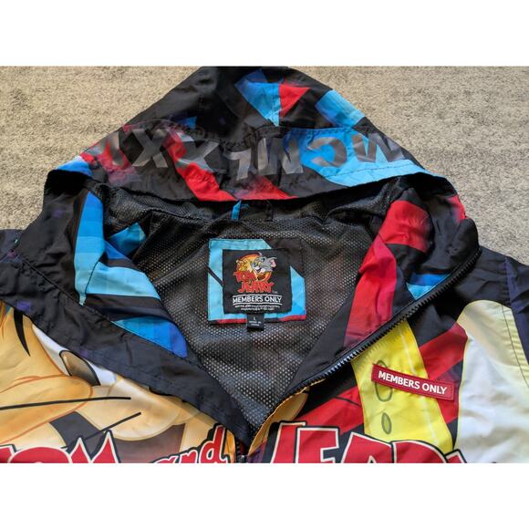 Members Only Tom & Jerry Limited Edition Print Windbreaker Rain Jacket - Large - Picture 10 of 16